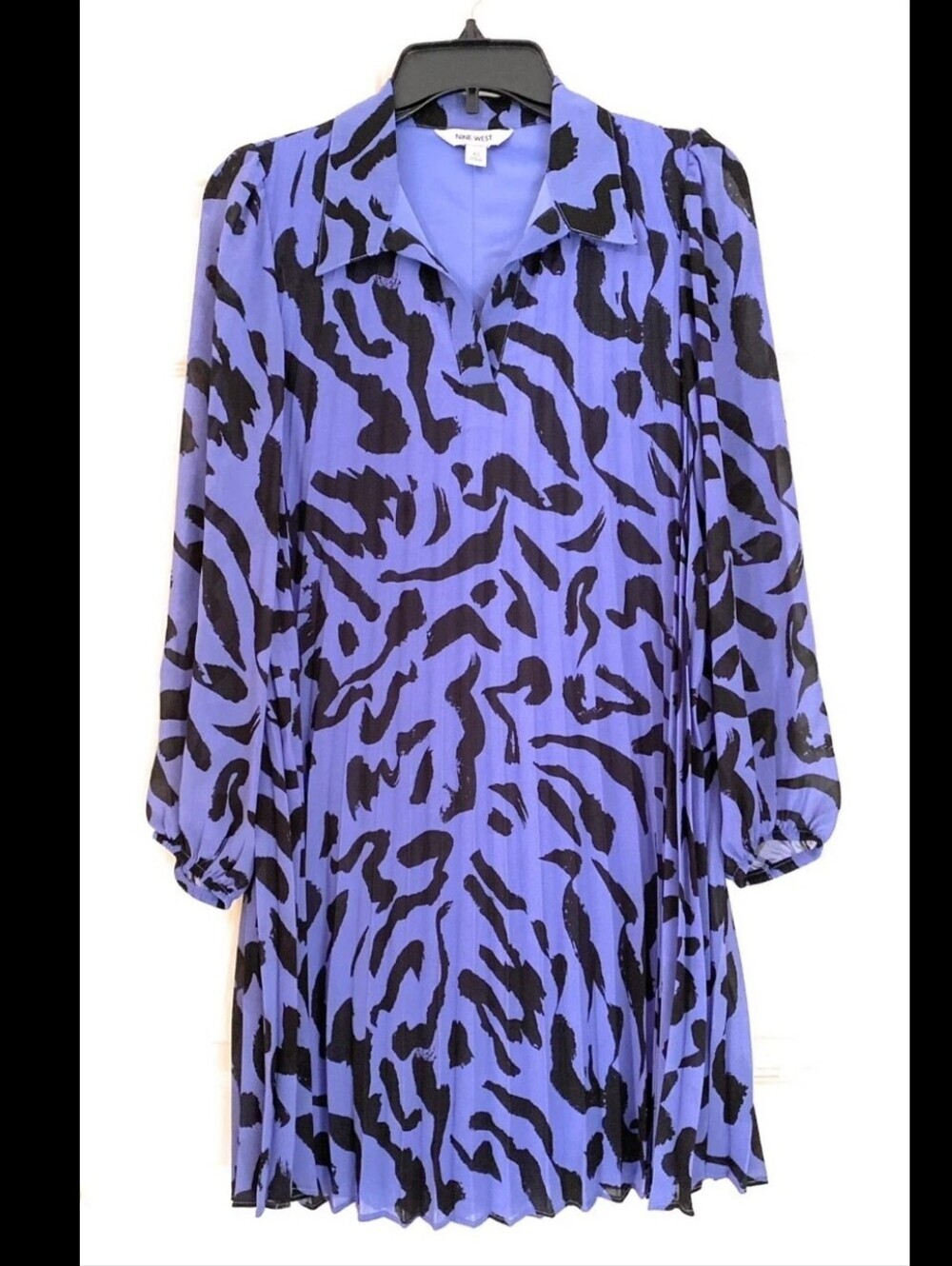 Nine West Pleated Georgette Dress